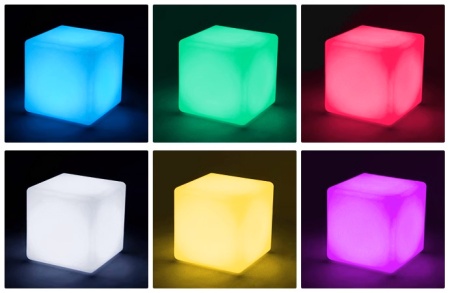 Светильник Куб 80 с питанием от АКБ, RGB